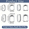 8 Pairs 2 Colors 304 Stainless Steel Huggie Hoop Earrings STAS-SC0021-28P-2