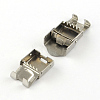 Tarnish Resistant Smooth Surface 201 Stainless Steel Watch Band Clasps X-STAS-R063-79-4