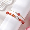 2Pcs 2 Styles Natural Carnelian Beaded Bracelets BJEW-JB13009-02-2