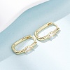 Oval Brass Micro Pave Clear Cubic Zirconia Hoop Earrings EJEW-H178-14G-1
