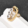 304 Stainless Steel Micro Pave Cubic Zirconia Open Cuff Rings for Women RJEW-K258-12A-G-3