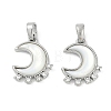 Natural White Shell Moon Pendants KK-U043-23P-02-1