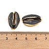 Electroplated Cowrie Shell Beads SSHEL-M023-05G-3