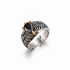 Wing Brass Rhinestone Cuff Open Rings for Men WGA5BDA-01-1