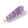 Natural Mixed Gemstone Pointed Pendants PALLOY-JF02674-02-5