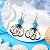 Flower Glass Seed Beaded Dangle Earrings for Women EJEW-MZ00203-01-2