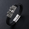 Punk Braided PU Leather Cord Bracelets TA8975-1-1