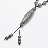 Buddhist Jewelry Natural Tibetan Style dZi Agate Mala Beads Necklaces NJEW-I206-01D-2