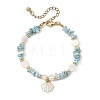 Shell Shape Alloy Enamel Charm Bracelets BJEW-JB13913-2