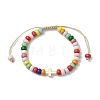 Colorful Rondelle Acrylic Braided Bead Bracelets BJEW-JB10339-01-1