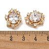 Brass Micro Pave Cubic Zirconia Beads KK-U037-02G-01-4