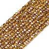 Electroplate Glass Beads Strands GLAA-Q105-03-06-1