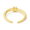 Clear Cubic Zirconia Initial Letter Open Cuff Ring RJEW-H120-09G-K-3