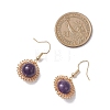 Natural Amethyst Flower Dangle Earrings EJEW-JE06720-02-3