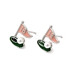 Ship Brass Enamel Stud Earrings EJEW-H180-24P-4