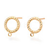Brass Stud Earring Findings MAK-T011-13G-1