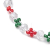 Christmas Handmade Glass Seed & Glass Braided Bead Bracelet BJEW-MZ00249-03-3
