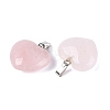 Natural Rose Quartz Pendants G-N362-05P-15-2