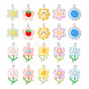 20Pcs 10 Styles Translucent Resin & Acrylic Pendants RESI-TA0002-50-2