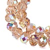 Electroplate Transparent Glass Beads Strands EGLA-A046-01C-22-2