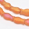 Frosted Electroplate Glass Fish Beads Strands X-EGLA-M001-D02-1