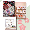   120Pcs Rectangle with Flower Pattern Paper Hair Clip Bow Display Cards DIY-PH0013-48-5