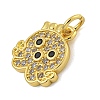 Marine Theme Rack Plating Brass Micro Pave Cubic Zirconia Pendants KK-I718-28G-03-2