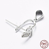 Anti-Tarnish Rhodium Plated 925 Sterling Silver Micro Pave Cubic Zirconia Pendant Bails STER-E053-45P-3