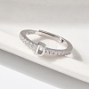 S925 Sterling Silver Adjustable Letter Rings for Women RJEW-M068-01P-D-5