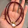 Natural Freshwater Pearl & Glass Beaded Necklaces for Women AC5368-6-1