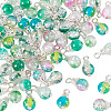 70Pcs 7 Colors Crackle Glass Pendants PALLOY-TADJ00018-2