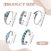 6Pcs 6 Styles Alloy Synthetic Turquoise Cuff Bangles for Women BJEW-ME0001-18-2