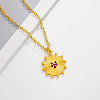 Alloy Fuchsia Rhinestone Pendant Necklaces FS-WG93701-04-1