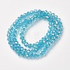 Electroplate Transparent Glass Beads Strands EGLA-A034-T4mm-T09-2