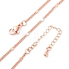 Brass Curb Chains Necklaces for Women NJEW-D302-09RG-2