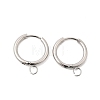 Stainless Steel Huggie Hoop Earring Findings STAS-J400-36B-P-1