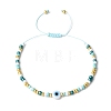 Handmade Evil Eye Lampwork & Glass Seed Beads Braided Bead Bracelets for Women BJEW-JB12363-2