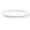 Fashion Natural Freshwater Pearl & Brass & Glass Beaded Stretch Bracelets for Women SF7008-3-1