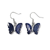 Natural Lapis Lazuli Brass Dangle Earrings EJEW-M081-01P-07-2