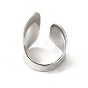 304 Stainless Steel Twist Flat Open Cuff Ring for Women RJEW-E063-28P-3