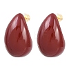 Brass Enamel Stud Earrings EJEW-E615-01G-2