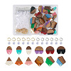 DIY 12 Pairs 12 Style Two Tone Resin & Walnut Wood Stud Earring Findings DIY-CW0001-35-10