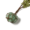Natural Green Fluorite Braided Bead Pendants Necklacess NJEW-K258-05E-2