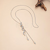 Adjustable Alloy & Iron Snake Y Tassel Lariat Necklaces with Crystal Rhinestone for Women WGA90BD-01-4