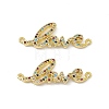 Brass Micro Pave Cubic Zirconia Connector Charms KK-E068-VC082-2