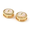Brass Micro Pave Clear Cubic Zirconia Slide Charms KK-K342-09G-02-3