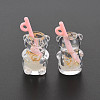 Imitation Bubble Tea/Boba Milk Tea Transparent Resin Pendants RESI-T052-04C-2