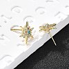 Star Brass Micro Pave Cubic Zirconia Ear Studs EJEW-D304-36G-1