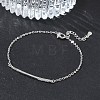 Brass Micro Pave Clear Cubic Zirconia Link Bracelets BJEW-E114-01B-P-2