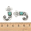 Synthetic Turquoise & Alloy Pendants PALLOY-H146-01AS-J-3
